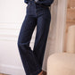 Faustine Front Seam Wide Jeans - Raw Blue