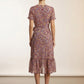 Rachel Floral Print Wrap Dress - Pink