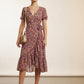 Rachel Floral Print Wrap Dress - Pink