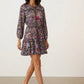 Giana Ruffle Short Dress - Brown