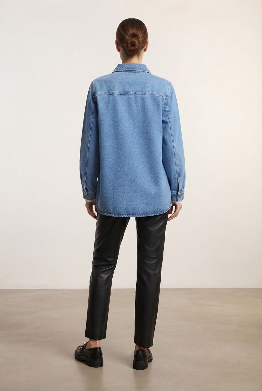 Cheri Denim Shirt - Light Blue
