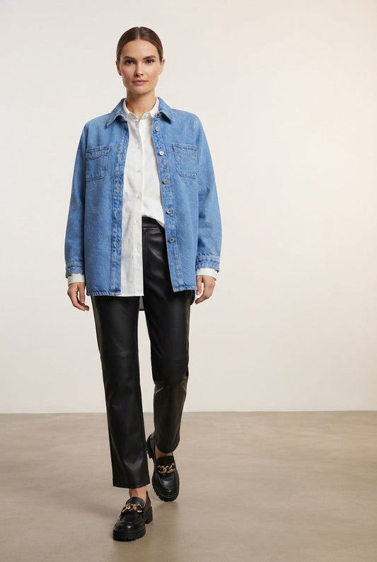 Cheri Denim Shirt - Light Blue