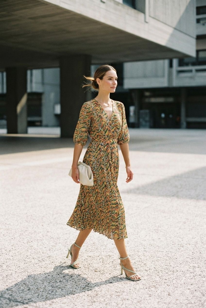 Audrey Printed Midi Dress
