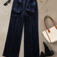 Velvet Trousers in Navy