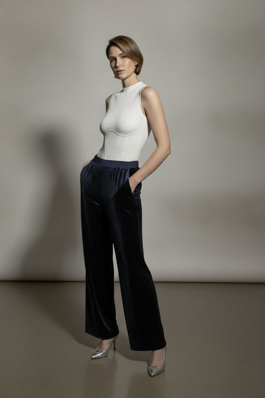 Velvet Trousers in Navy