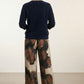 Navy Jumper with Midi Sleeves