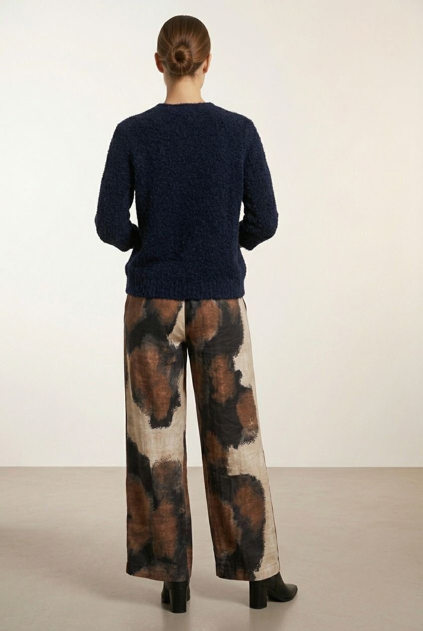 Navy Jumper with Midi Sleeves