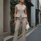Norma Tailored Flare Trousers - Taupe