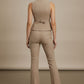 Norma Button Up Waistcoat - Taupe