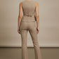 Norma Tailored Flare Trousers - Taupe