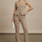 Norma Tailored Flare Trousers - Taupe