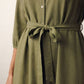 Anne Belted Shirt Dress - Khaki