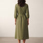 Anne Belted Shirt Dress - Khaki