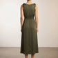 Bella Elastic Waist Maxi Dress - Khaki