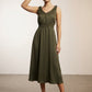 Bella Elastic Waist Maxi Dress - Khaki