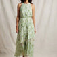 Yvona Ruffle Halter Neck Dress - Green