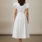 Ruffle Short Sleeve Shirt Dress - White