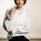 Ann Ruffle Blouse with Bow Tie - White