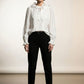 Ann Ruffle Blouse with Bow Tie - White