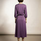 Luna Belted Satin Dress - Purple