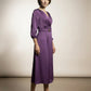 Luna Belted Satin Dress - Purple