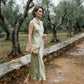 Jennifer Satin Dress - Lime Green