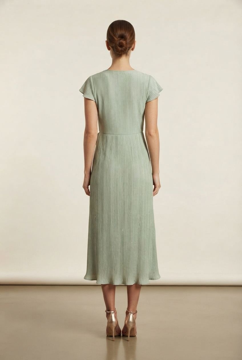 Dora Belted Wrap Dress - Green