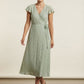 Dora Belted Wrap Dress - Green