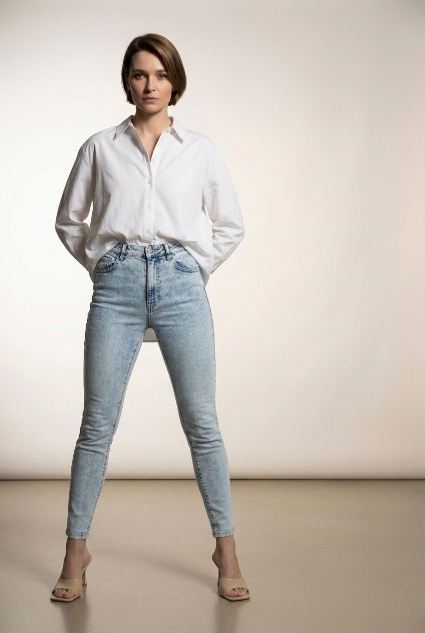 Light Wash Denim Skinny Jeans