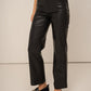 Solange straight leatherette pants - Black