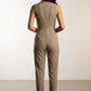 Natalie Stripped Jumpsuit - Taupe