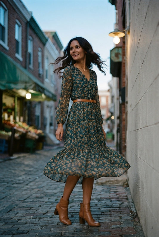 Nicole Floral Dress - Green