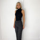 Tailored Check Wool Trousers - Dark Grey