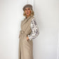 Belted Sleeveless Wool Trench Coat - Beige