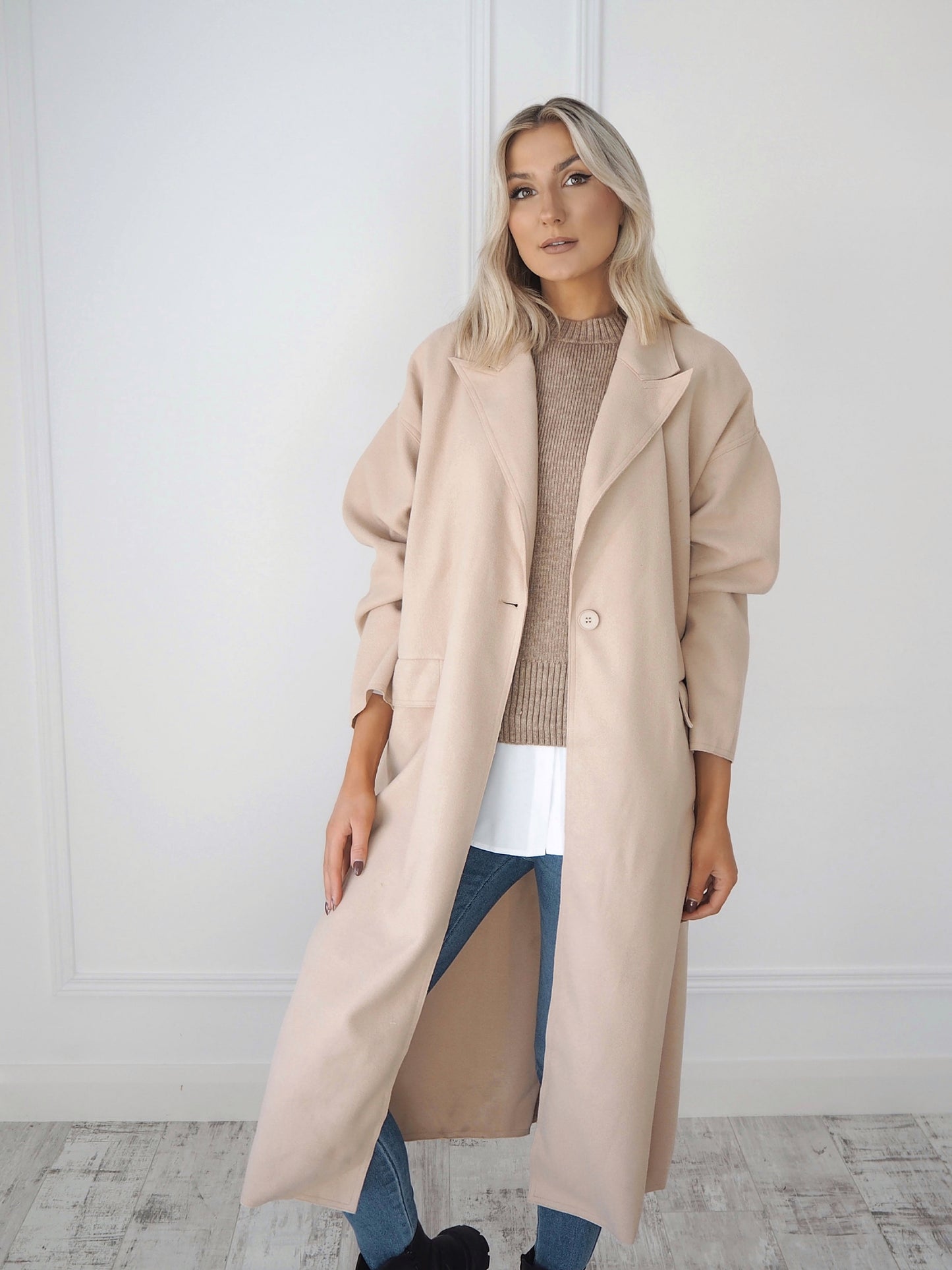 Bianca Beige Maxi Coat