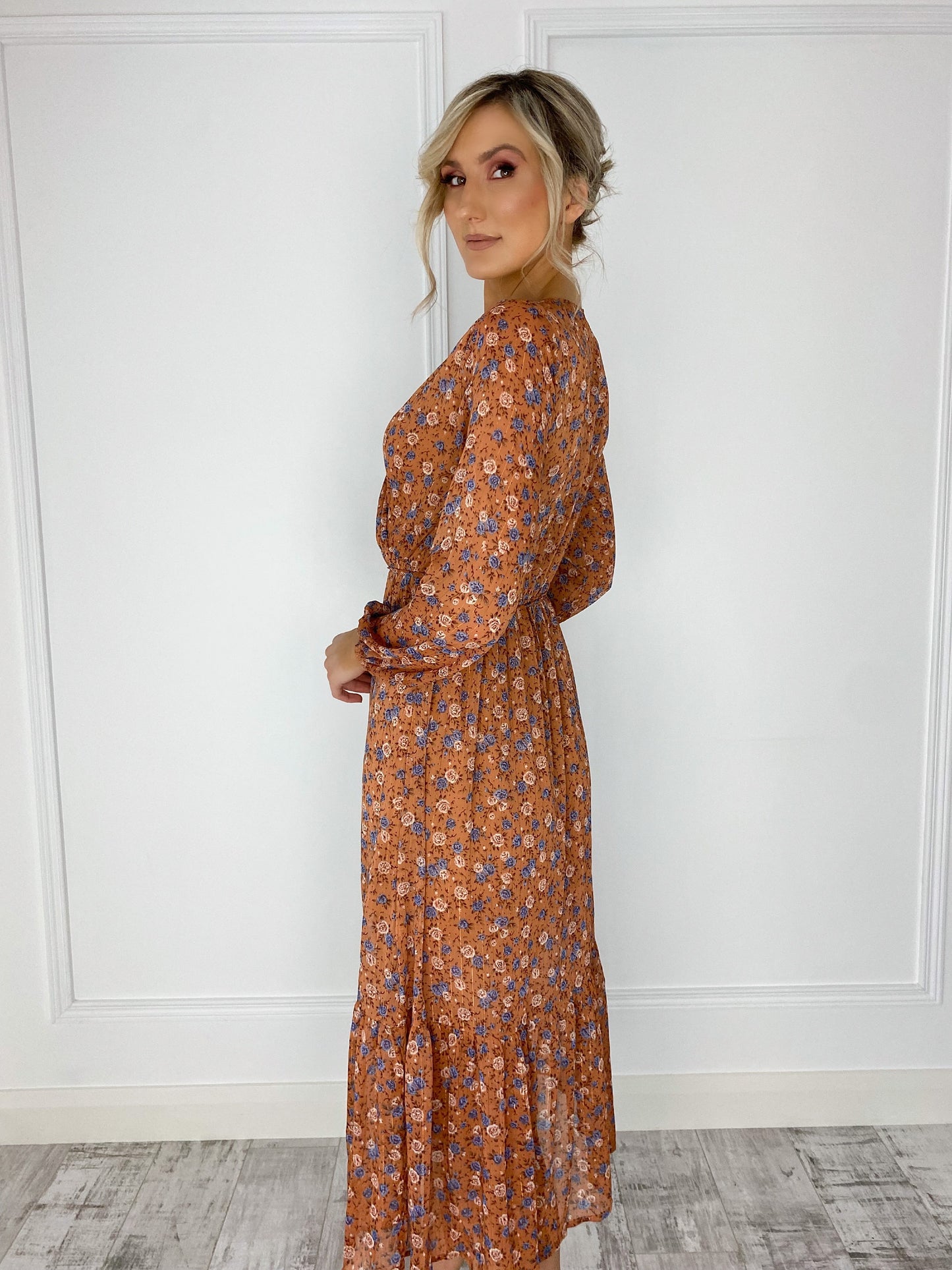 Nicole Floral Dress - Orange