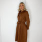 Pleated Maxi Coat - Brown