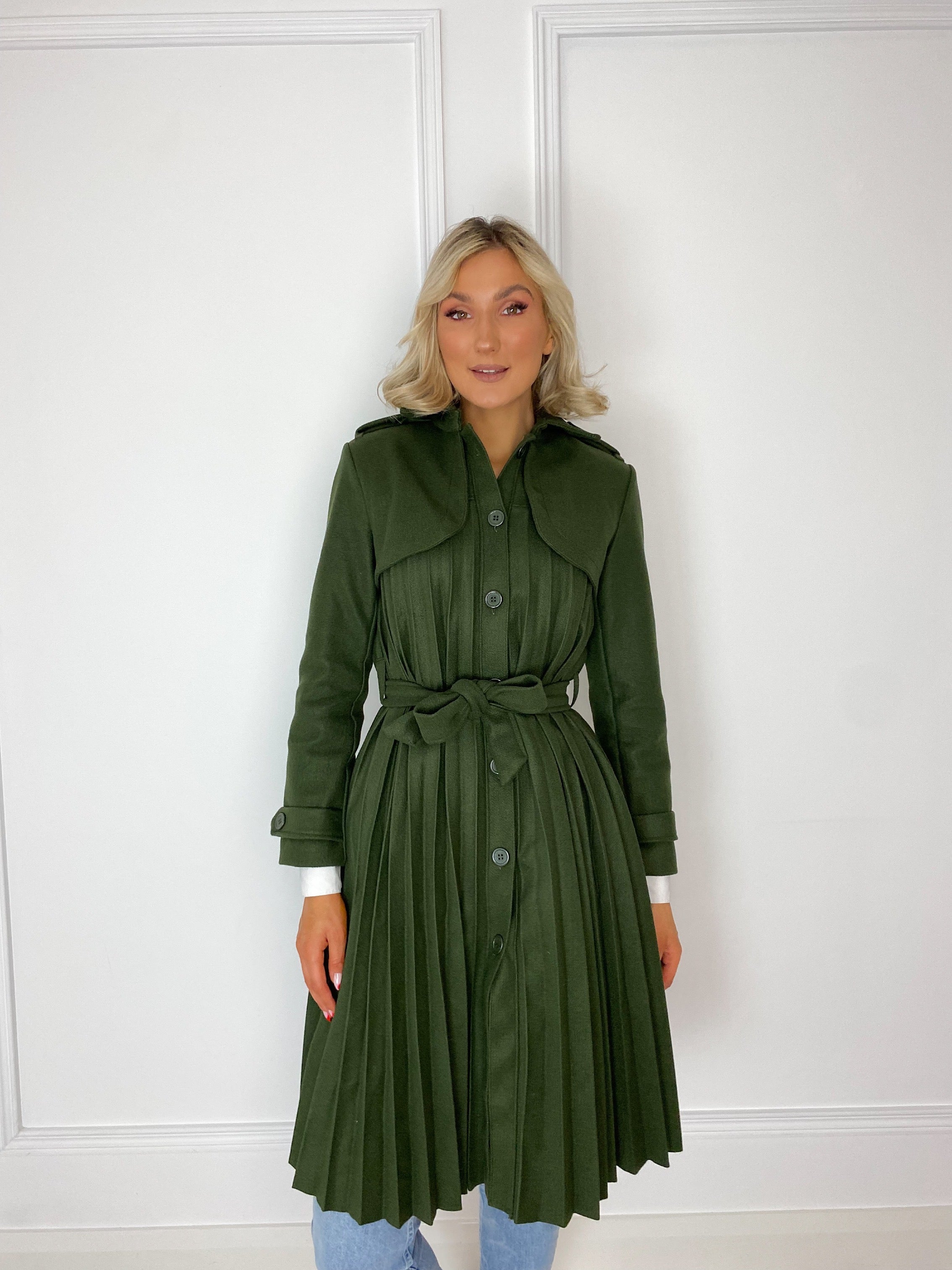 Khaki deals maxi coat