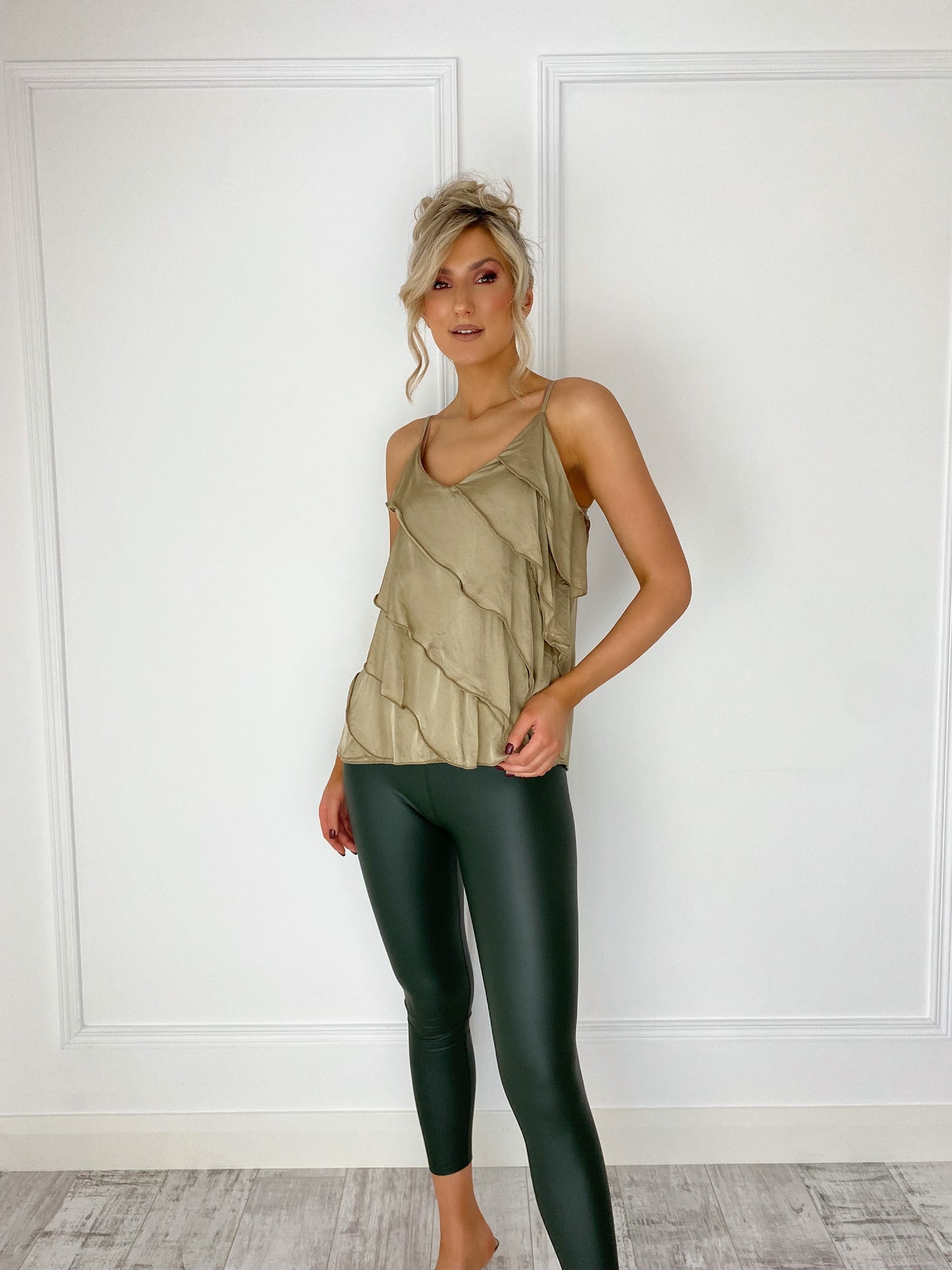 Frill Layered Vest -  Gold
