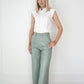 Sage Green Faux Leather Trousers
