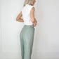 Sage Green Faux Leather Trousers