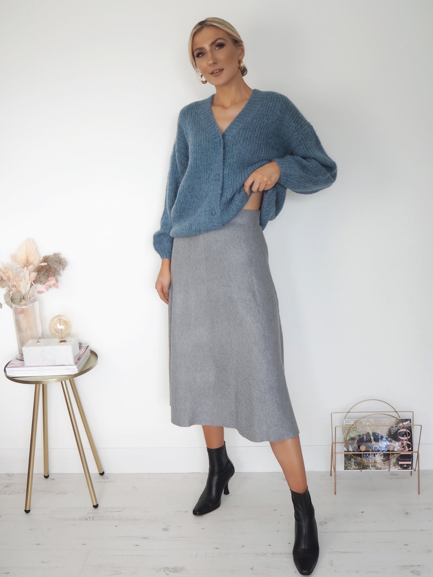 Pennie Plain Skirt - Grey