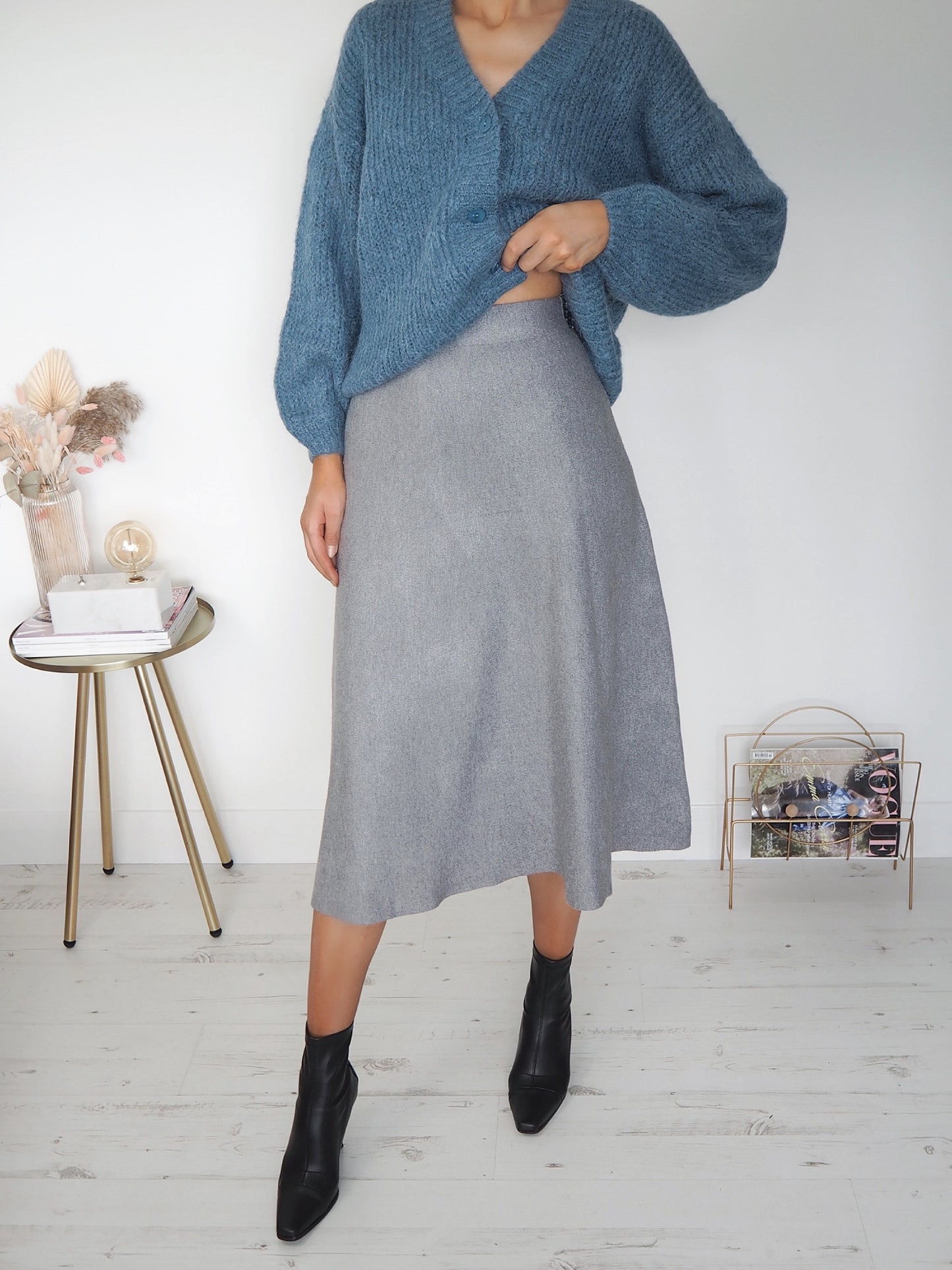 Pennie Plain Skirt - Grey