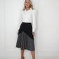 Black and Grey Abstract Print Pleated Skirt
