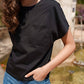 Talia T-shirt Front Pocket - Black